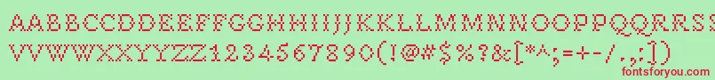 PeteroqueRegular Font – Red Fonts on Green Background