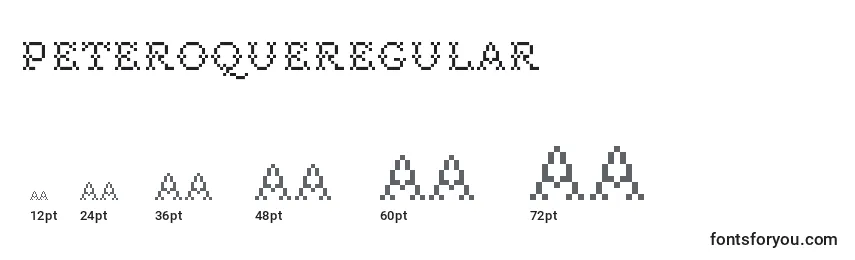 Размеры шрифта PeteroqueRegular
