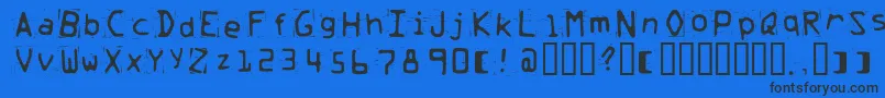 Trash Font – Black Fonts on Blue Background