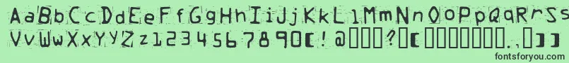 Trash Font – Black Fonts on Green Background