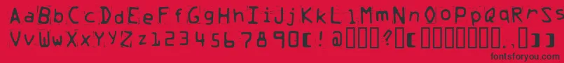フォントTrash – 赤い背景に黒い文字