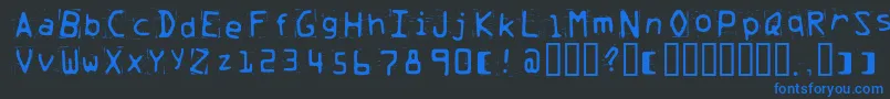 Trash Font – Blue Fonts on Black Background