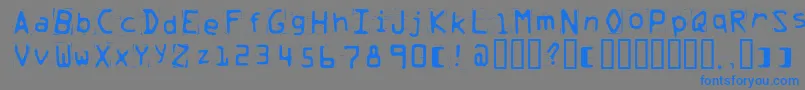 フォントTrash – 灰色の背景に青い文字