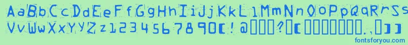 Trash Font – Blue Fonts on Green Background