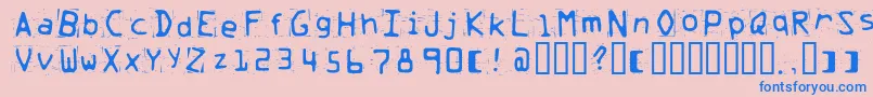Trash Font – Blue Fonts on Pink Background
