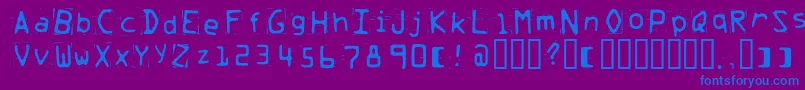 Trash Font – Blue Fonts on Purple Background