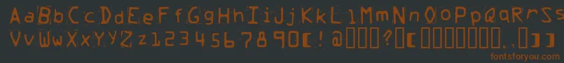 Trash Font – Brown Fonts on Black Background