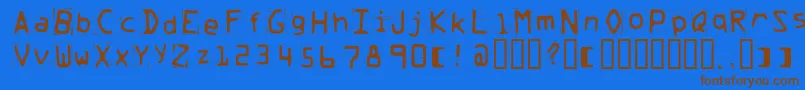 Trash Font – Brown Fonts on Blue Background