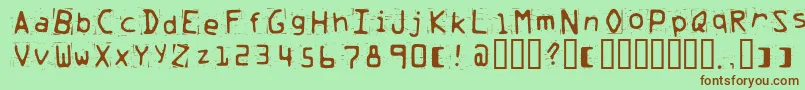 Trash Font – Brown Fonts on Green Background