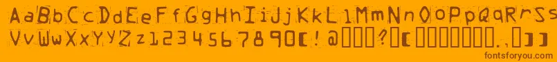 Trash Font – Brown Fonts on Orange Background