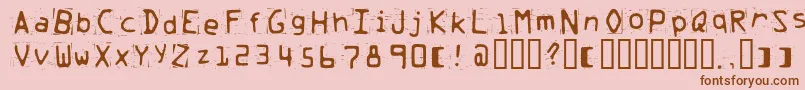 Trash Font – Brown Fonts on Pink Background