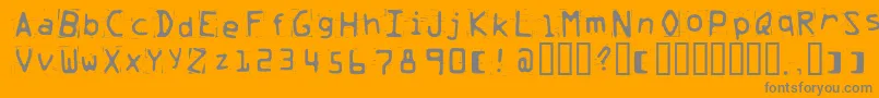 Trash Font – Gray Fonts on Orange Background