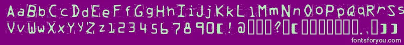 Trash Font – Green Fonts on Purple Background