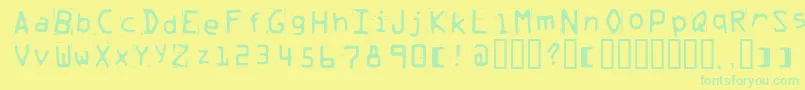 Trash Font – Green Fonts on Yellow Background