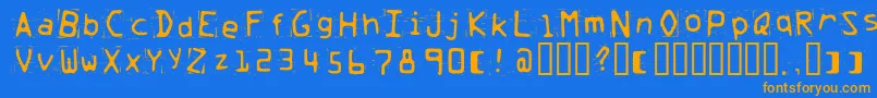Trash Font – Orange Fonts on Blue Background