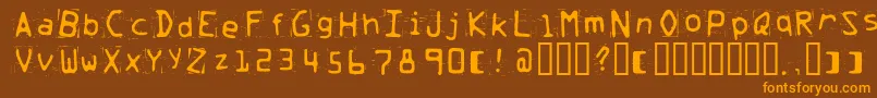 Trash Font – Orange Fonts on Brown Background
