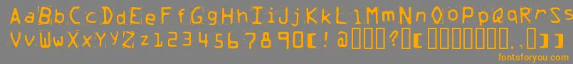 Trash Font – Orange Fonts on Gray Background