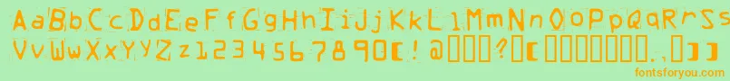 Trash Font – Orange Fonts on Green Background