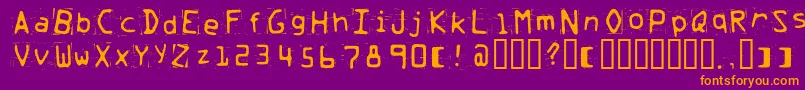 Trash Font – Orange Fonts on Purple Background