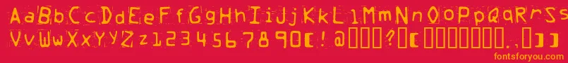 Trash Font – Orange Fonts on Red Background