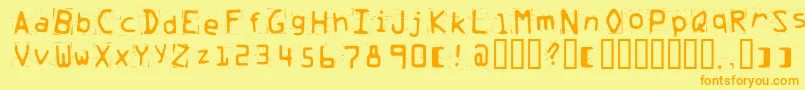 Trash Font – Orange Fonts on Yellow Background