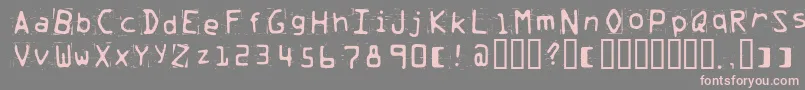 Trash Font – Pink Fonts on Gray Background