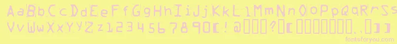 Trash Font – Pink Fonts on Yellow Background