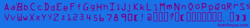 Trash Font – Purple Fonts on Blue Background