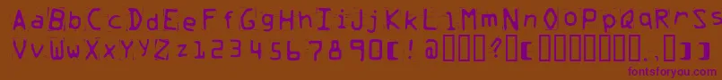 Trash Font – Purple Fonts on Brown Background