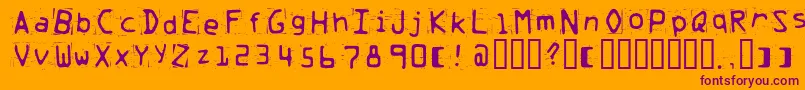 Trash Font – Purple Fonts on Orange Background