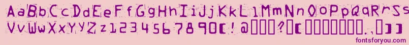 Trash Font – Purple Fonts on Pink Background