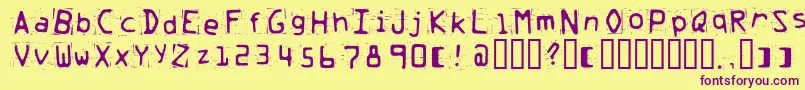 Trash Font – Purple Fonts on Yellow Background