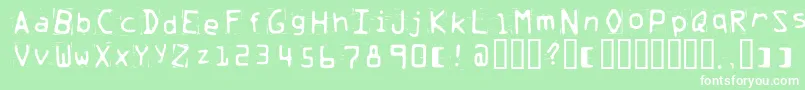 Trash Font – White Fonts on Green Background