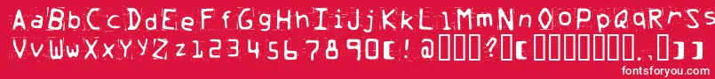 フォントTrash – 赤い背景に白い文字