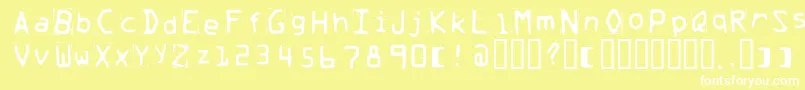 Trash Font – White Fonts on Yellow Background