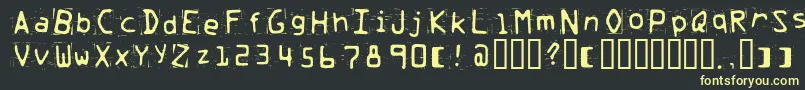 Trash Font – Yellow Fonts on Black Background