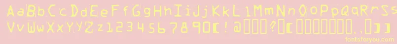 Trash Font – Yellow Fonts on Pink Background