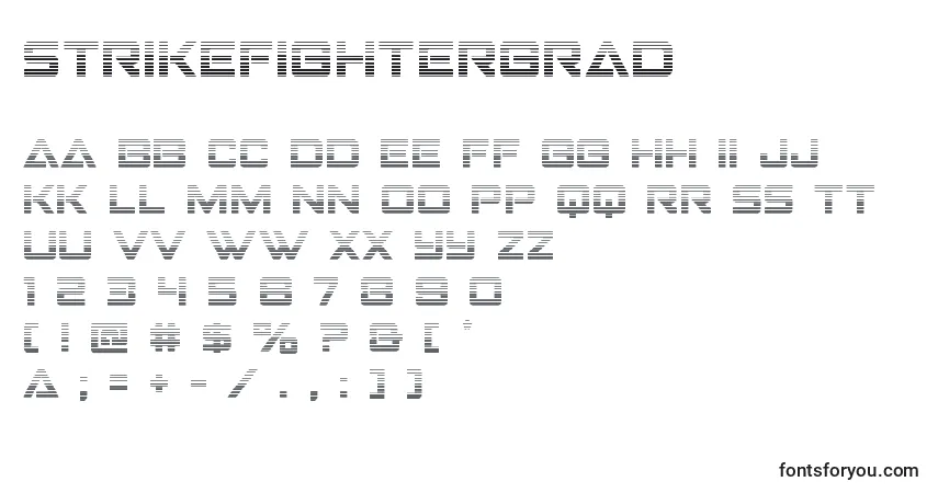 Schriftart Strikefightergrad – Alphabet, Zahlen, spezielle Symbole