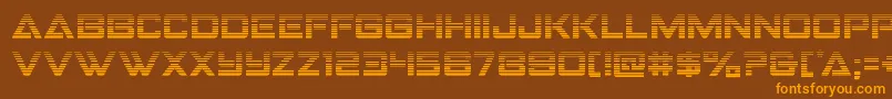 Strikefightergrad Font – Orange Fonts on Brown Background