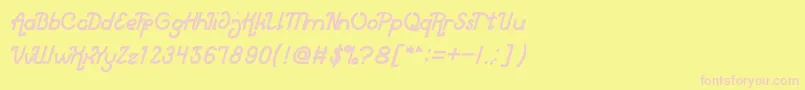 MarketLeader Font – Pink Fonts on Yellow Background