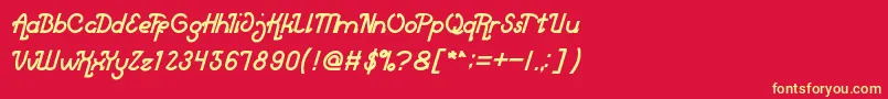 MarketLeader-Schriftart – Gelbe Schriften auf rotem Hintergrund