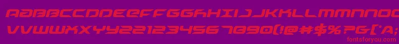 Drivecondital-fontti – punaiset fontit violetilla taustalla