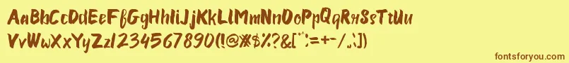 Susan Font – Brown Fonts on Yellow Background