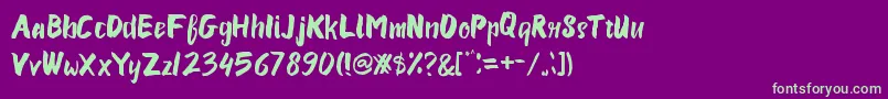 Susan Font – Green Fonts on Purple Background