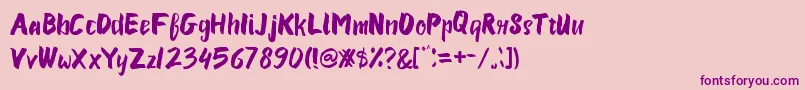 Susan Font – Purple Fonts on Pink Background