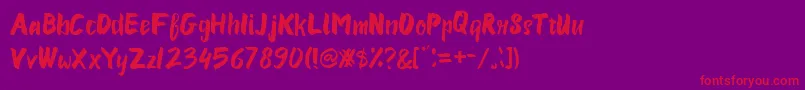 フォントSusan – 紫の背景に赤い文字