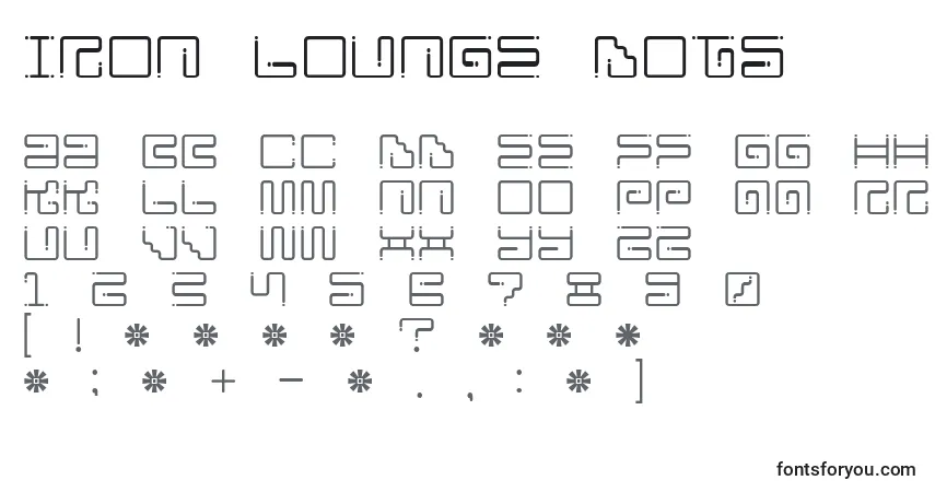 Schriftart Iron Lounge Dots – Alphabet, Zahlen, spezielle Symbole