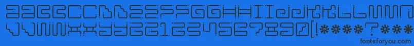 Iron Lounge Dots-fontti – mustat fontit sinisellä taustalla