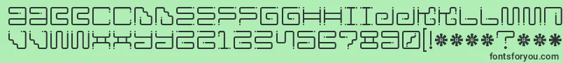 フォントIron Lounge Dots – 緑の背景に黒い文字