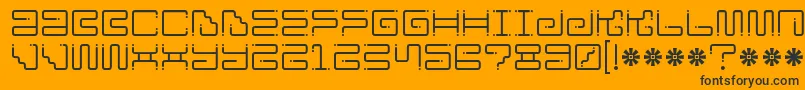 Шрифт Iron Lounge Dots – чёрные шрифты на оранжевом фоне